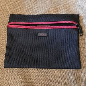 TUMI Exclusive for Delta Black & Red Travel Zipper Pouch